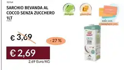 Prezzemolo e Vitale Sarchio bevanda al cocco senza zucchero offerta