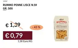 Prezzemolo e Vitale Rummo penne lisce n.59 offerta