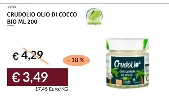 Crudolio olio di cocco bio
