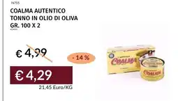 Prezzemolo e Vitale Tonno in olio di oliva Coalma offerta