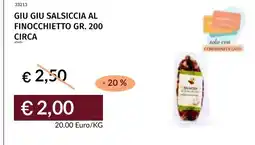 Prezzemolo e Vitale Giu giu salsiccia al finocchietto offerta
