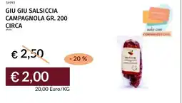 Prezzemolo e Vitale Giu giu salsiccia campagnola offerta
