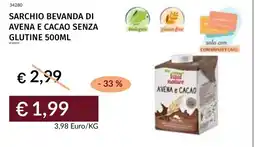 Prezzemolo e Vitale Sarchio bevanda di avena e cacao senza glutine offerta