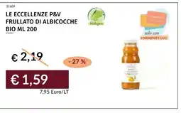 Prezzemolo e Vitale Le eccellenze P&V frullato di albicocche bio offerta