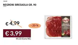 Prezzemolo e Vitale Negroni bresaola offerta