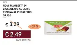 Prezzemolo e Vitale Novi tavoletta di cioccolato al latte ripiena al pistacchio offerta