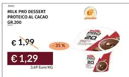 Prezzemolo e Vitale Milk Pro dessert proteico al cacao offerta