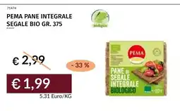 Prezzemolo e Vitale Pema pane integrale segale bio offerta
