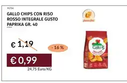 Prezzemolo e Vitale Gallo chips con riso rosso integrale gusto paprika offerta