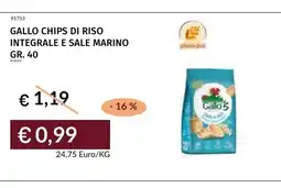 Prezzemolo e Vitale Gallo chips di riso integrale e sale marino offerta