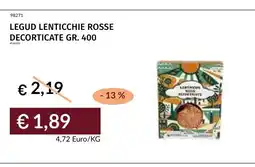 Prezzemolo e Vitale Legud lenticchie rosse decorticate offerta