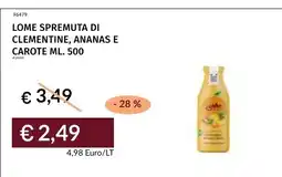 Prezzemolo e Vitale Lome spremuta di clementine, ananas e carote offerta