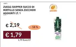Prezzemolo e Vitale Zuegg Skipper succo di mirtillo senza zuccheri aggiunti offerta