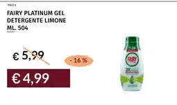 Prezzemolo e Vitale Fairy Platinum Gel Detergente Limone offerta