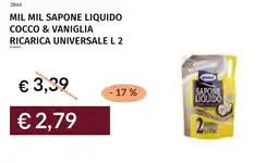 Prezzemolo e Vitale Mil Mil Sapone Liquido Cocco & Vaniglia offerta