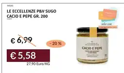 Prezzemolo e Vitale Le eccellenze P&V sugo cacio e pepe offerta