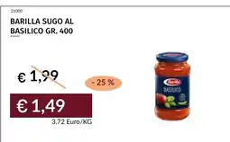 Prezzemolo e Vitale Barilla sugo al basilico offerta
