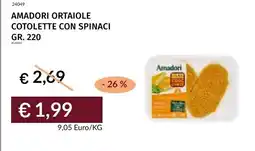 Prezzemolo e Vitale Amadori cotolette con spinaci offerta