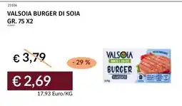 Prezzemolo e Vitale Valsòia burger di soia classico offerta