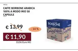 Prezzemolo e Vitale Caffè Borbone Arabica 100% a modo mio 50 capsule offerta