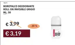 Prezzemolo e Vitale Borotalco deodorante roll on invisible grigio offerta