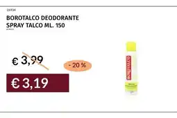 Prezzemolo e Vitale Borotalco deodorante spray talco offerta