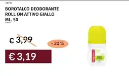 Prezzemolo e Vitale Borotalco deodorante roll on attivo giallo offerta