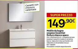 Leroy Merlin Mobile da bagno sospeso Essential finitura bianco opaco offerta