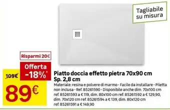 Piatto doccia effetto pietra