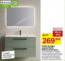 Leroy Merlin Mobile da bagno sospeso Remix finitura verde opaco offerta