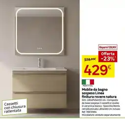 Leroy Merlin Mobile da bagno sospeso Linea finitura rovere natura offerta