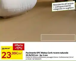 Leroy Merlin Pavimento SPC Watou Cork rovere naturale offerta