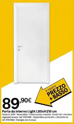 Leroy Merlin Porta da interno Light offerta