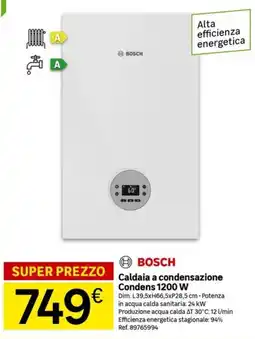 Leroy Merlin Bosch Caldaia a condensazione Condens 1200 W offerta
