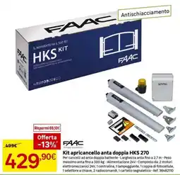 Leroy Merlin Kit apricancello anta doppia HKS 270 FAAC offerta