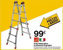 Leroy Merlin Scala telescopica in alluminio 14 gradini Gierre offerta