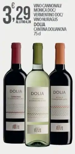 Iper Nonna Isa Vino Cannonau/ Monica DOC/ Vermentino DOC/ Vino Nuragus Dolia offerta