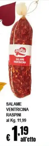 Risparmio Supermercati Salame ventricina Raspini offerta