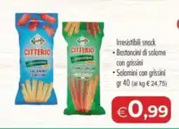 MerSi Supermercati Citterio salamini con grissini offerta