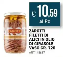 PGS Cash&Carry Zarotti filetti di alici in olio di girasole offerta