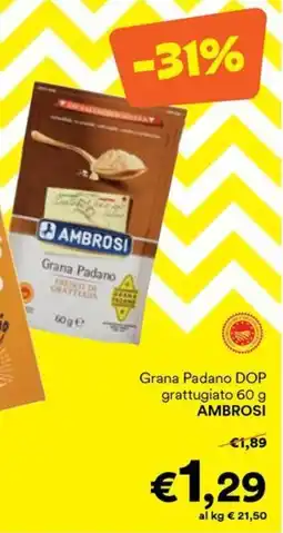 Unes Grana Padano DOP grattugiato Ambrosi offerta
