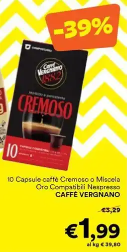 Unes Caffè Vergnano Caffè Cremoso o Miscela Oro Compatibili Nespresso offerta