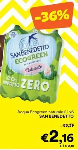 Unes Acqua Ecogreen naturale San Benedetto offerta