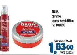 Del Prete Distribuzioni Bilba cera fix/ spuma semi di lino offerta