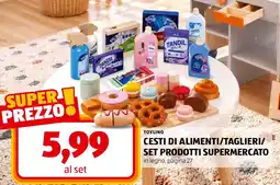 ALDI ToyLino Cesti di alimenti/taglieri/set prodotti supermercato offerta