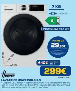 DIMOStore Lavatrice Hoover H3W47SBL8H-S offerta