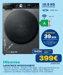 DIMOStore Hisense Lavatrice WF3S1043BT3 offerta
