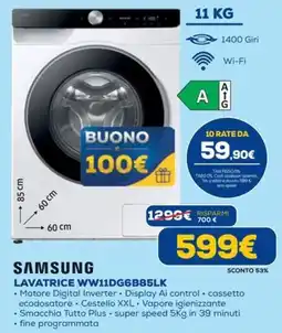 DIMOStore Samsung Lavatrice WW11DG6B85LK offerta