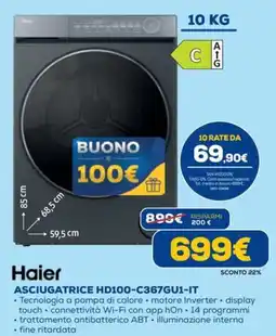 DIMOStore Haier Asciugatrice HD100-C367GU1-IT offerta
