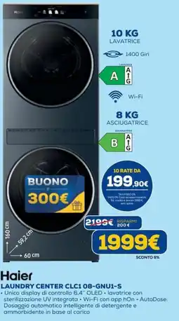 DIMOStore Haier Laundry Center CLC1 08-GNU1-S offerta
